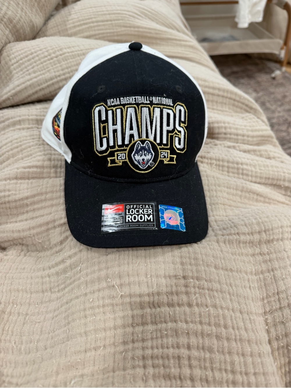 NCAA Champs Black & White Hat